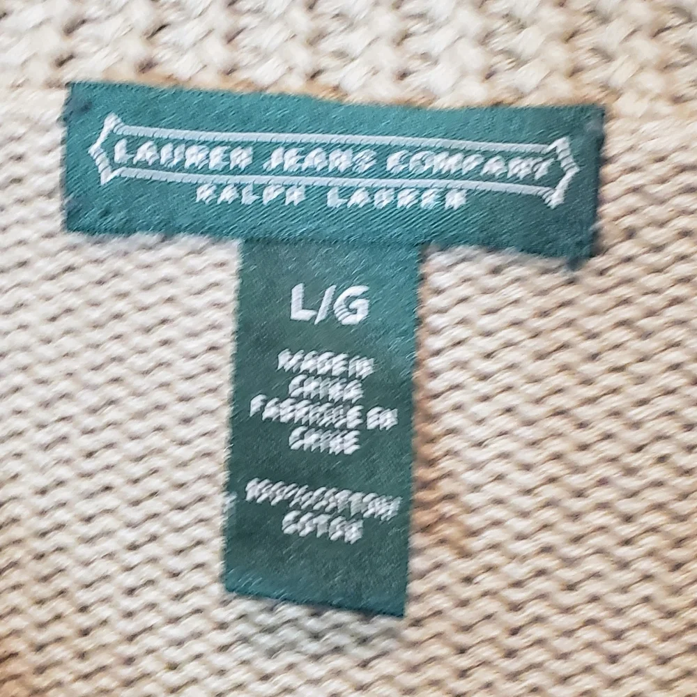 Lauren Ralph Lauren Knit Pullover Sweater Double Metal Clasps Olive Green Size L - Picture 3 of 13